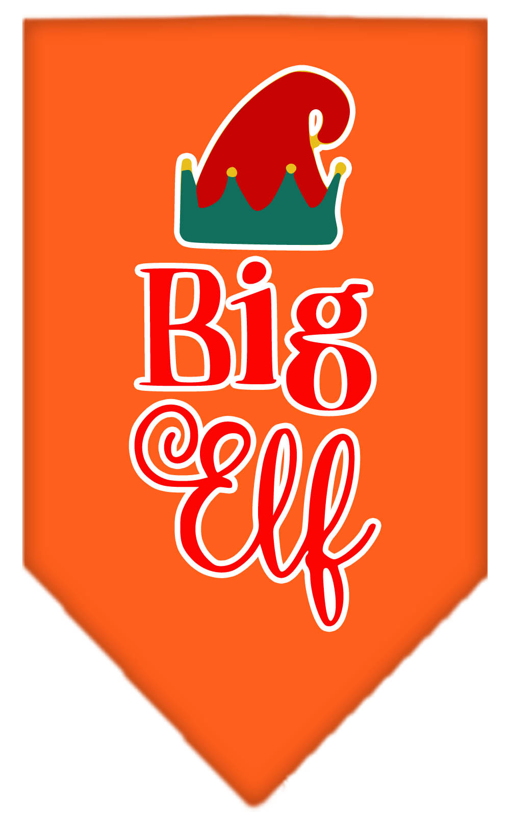 Big Elf Screen Print Bandana Orange Large